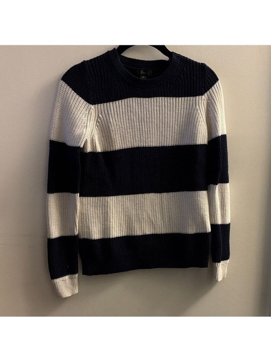 J. Crew Sweaters - J. Crew Navy and White Striped Crew Neck Sweater